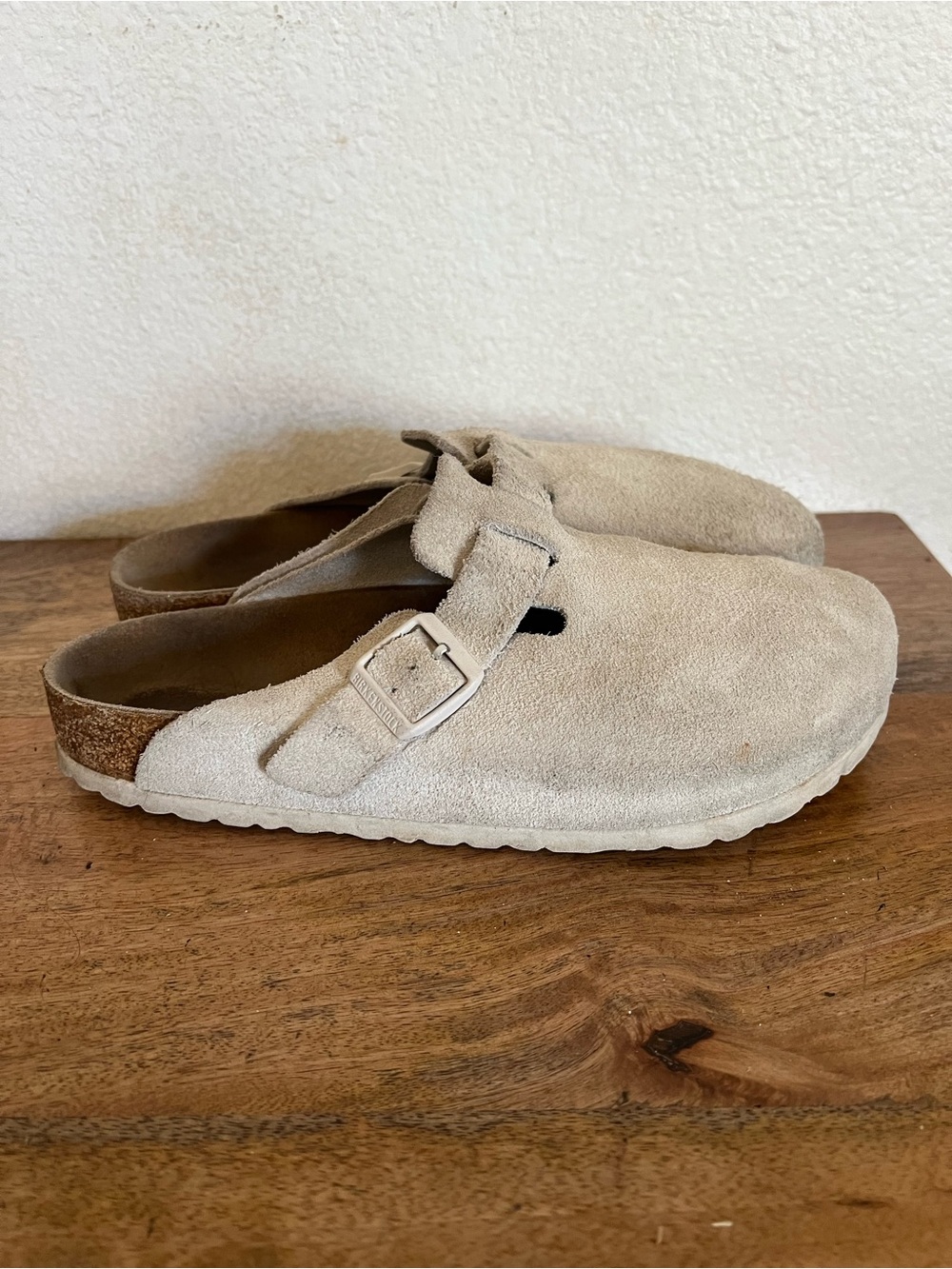 Birkenstock Boston Soft Footbed Antique White Mule Sandal Size 42 L11 M 9